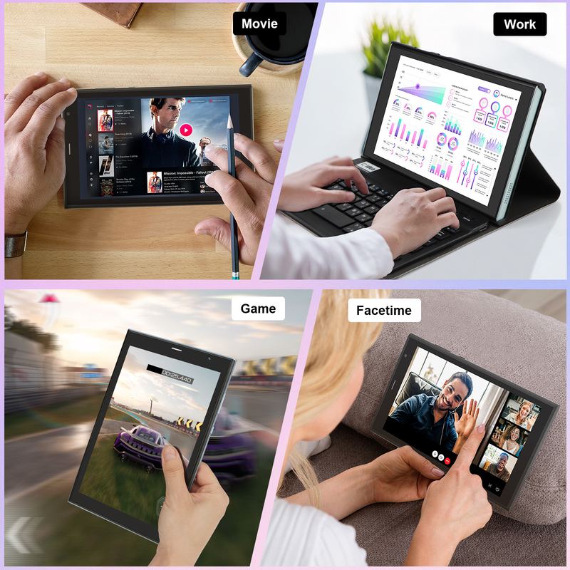 C idea 8 inch Wifi Tablet with 8+512GB Storage Quad Core Processor 800x1280 IPS Touchscreen blue CM824