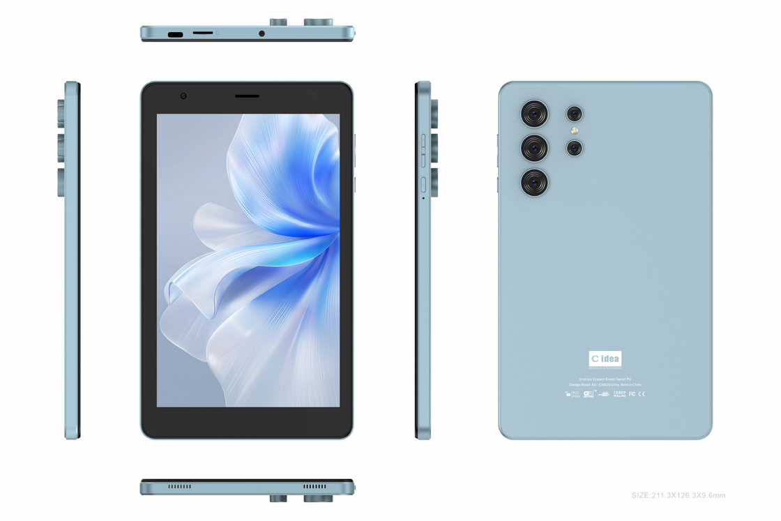 C idea 8 inch Wifi Tablet with 8+512GB Storage MTK6737 Quad Core Processor 800x1280 IPS Touchscreen CM826
