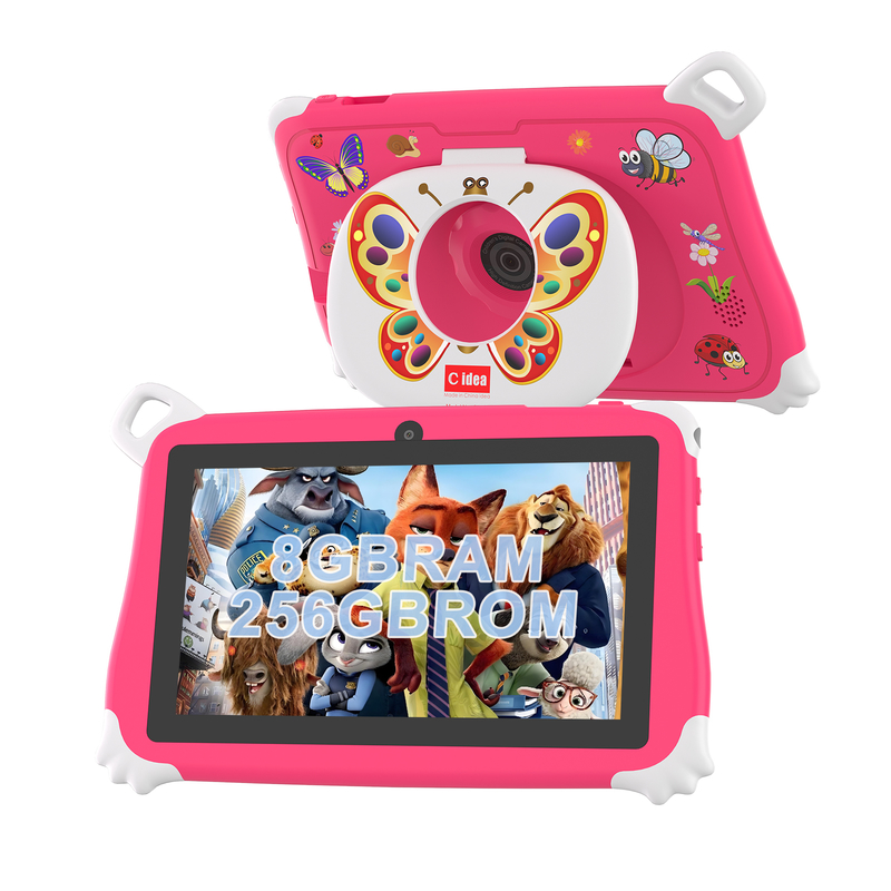 C Idea Android 15 Kids Tablet 8+256GB Educational Tablet Kidspad with Friendly APP CM86 pink