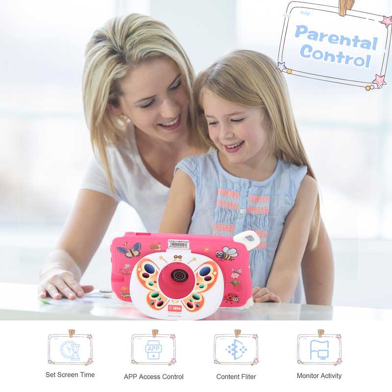 C Idea Android 15 Kids Tablet 8+256GB Educational Tablet Kidspad with Friendly APP CM86 pink
