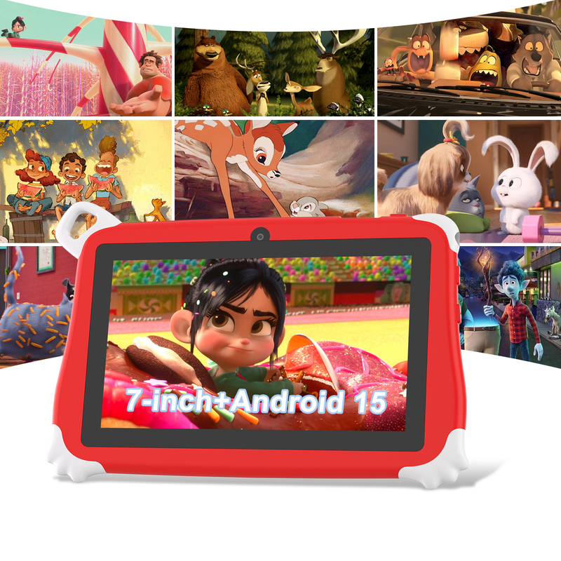 C Idea Android 15 Kids Tablet 8+256GB Educational Tablet Kidspad with Friendly APP CM86 red