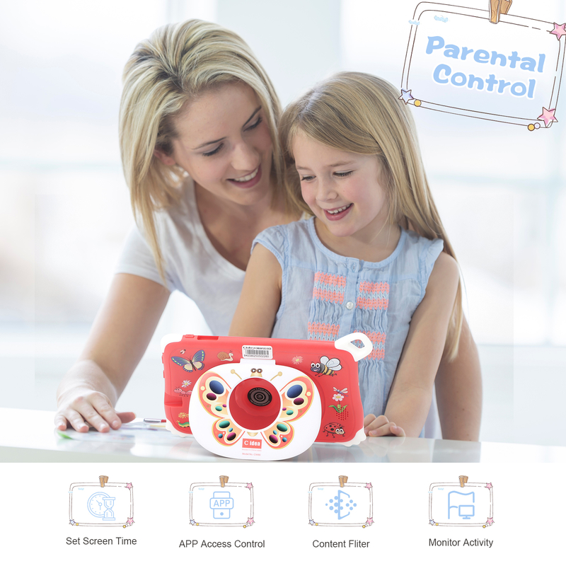 C Idea Android 15 Kids Tablet 8+256GB Educational Tablet Kidspad with Friendly APP CM86 red