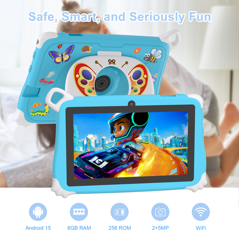 C Idea Android 15 Kids Tablet 8+256GB Educational Tablet Kidspad with Friendly APP CM86 blue