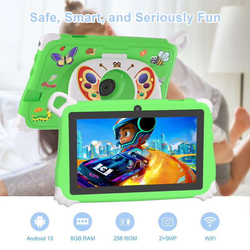 C Idea Android 15 Kids Tablet 8+256GB Educational Tablet Kidspad with Friendly APP CM86 green