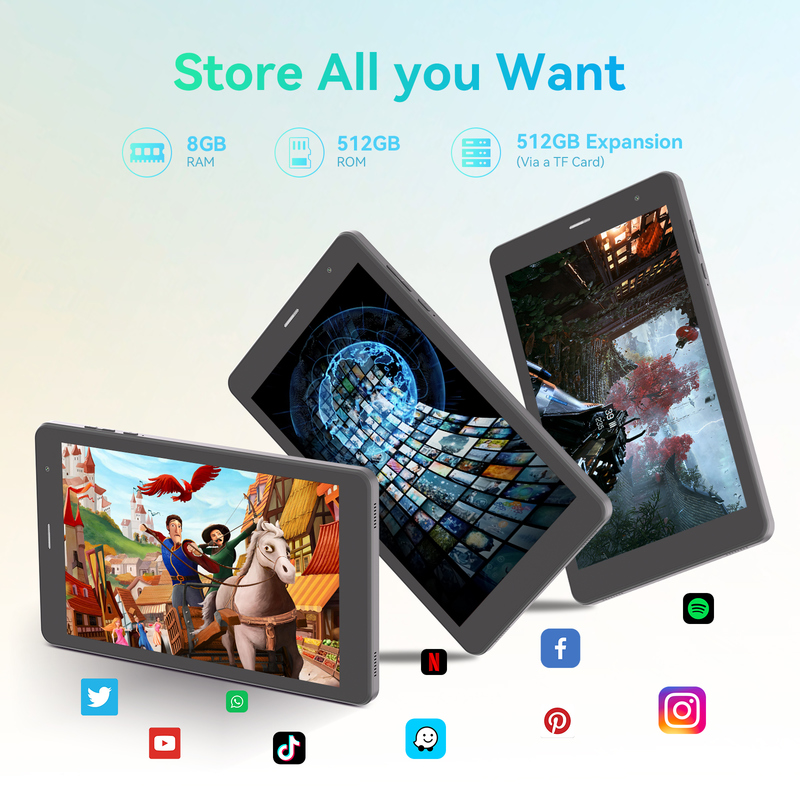 C idea Youth 8 Inch Tablet Android 15 with Black Light Screen, WiFi,8GB +512GB, 800*1280 IPS incell CM828