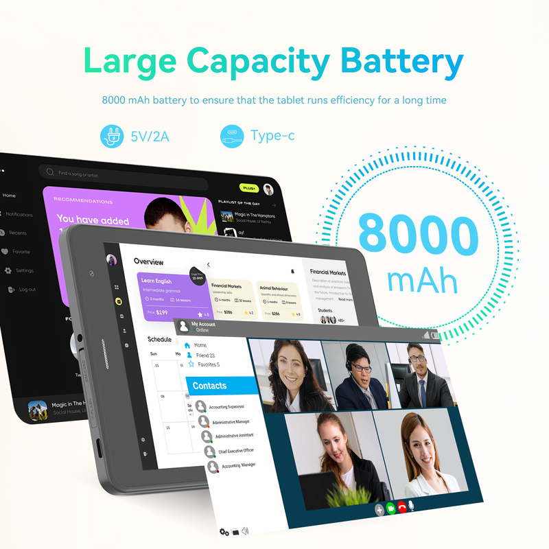 C idea Youth 8 Inch Tablet Android 15 with Black Light Screen, WiFi,8GB +512GB, 800*1280 IPS incell CM828