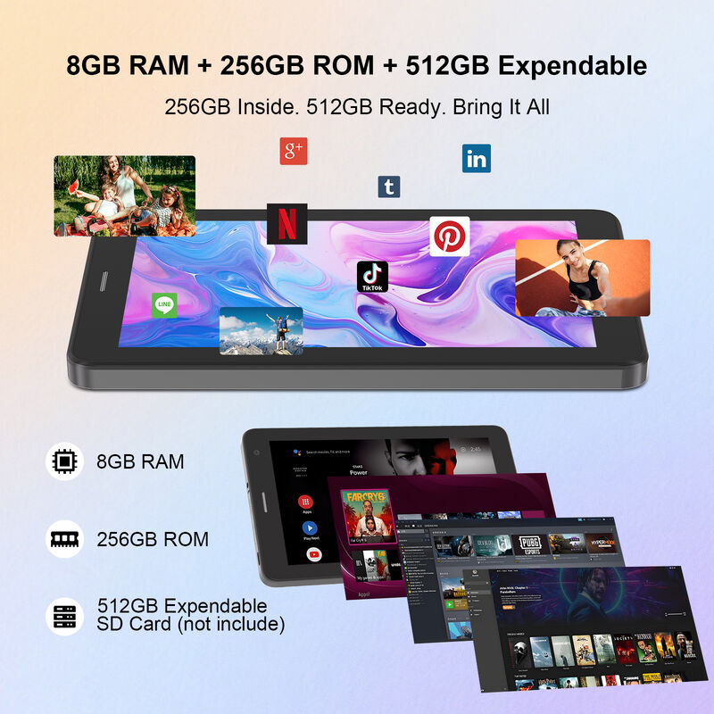 C idea 7 Inch Android Smart Tablets 8+256GB  8*CortexTm-A53 WiFi Tablet HD Touch Screen CM517 air