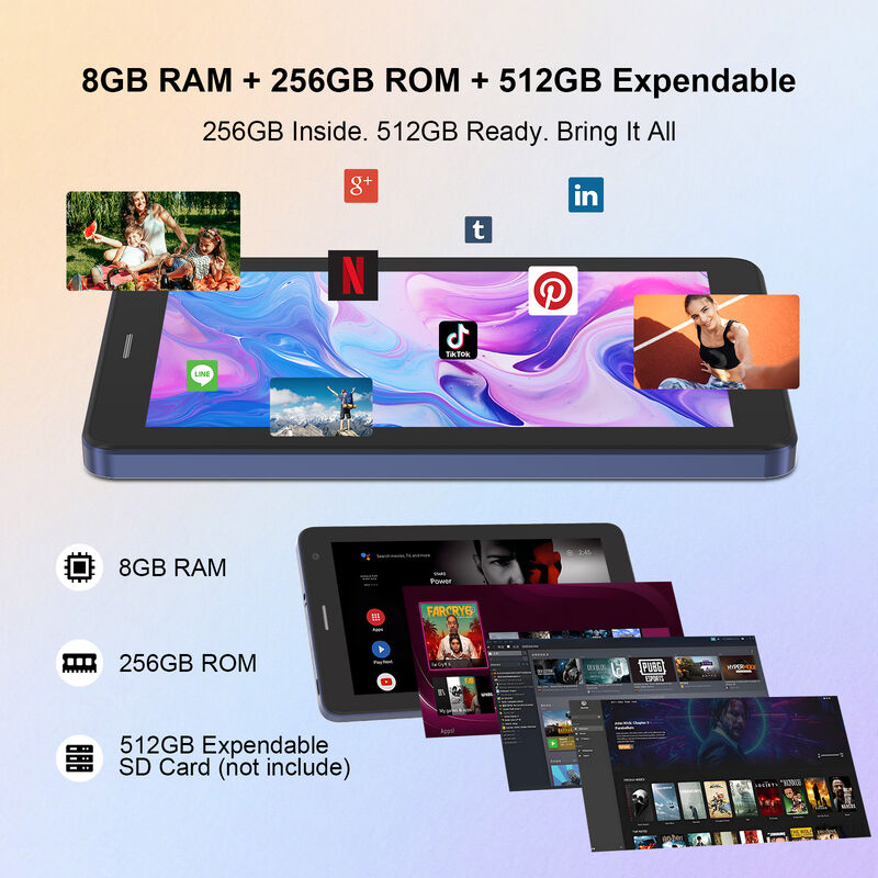 C idea 7 Inch Android Smart Tablets 8+256GB  8*CortexTm-A53 WiFi Tablet HD Touch Screen CM517 air