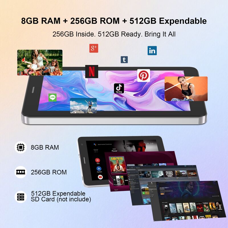 C idea 7 Inch Android Smart Tablets 8+256GB  8*CortexTm-A53 WiFi Tablet HD Touch Screen CM517 air