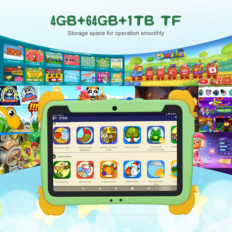 C idea Kids Tab 10.1inch Android 13 Tablet for Child 4GB RAM 64GB ROM Eye Protection Touchscreen for kids 3-8 ages