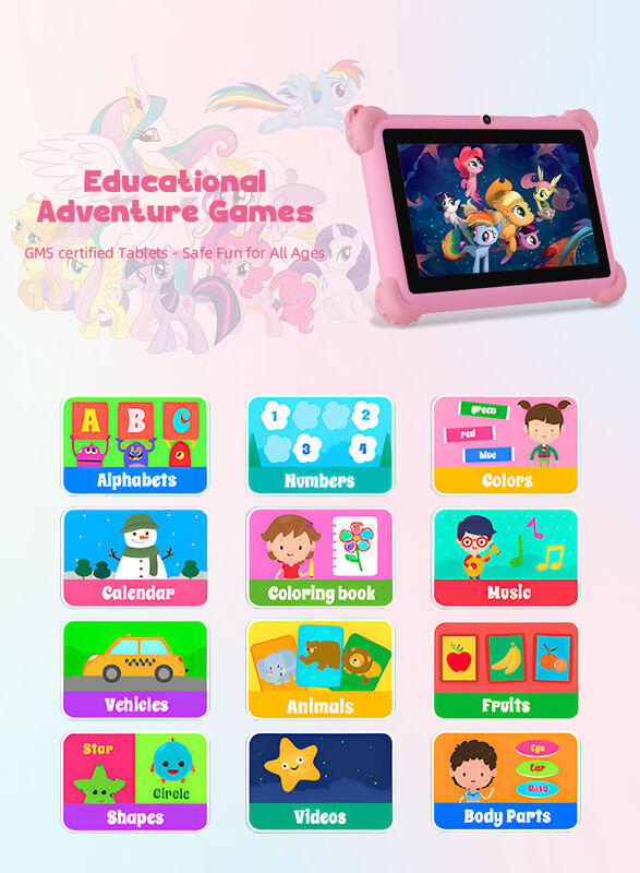 C Idea 7-Inch Kids Tablet, Exquisite Appearance And Built-In Protective Case Resistance And Durability For Kid's Education CM88