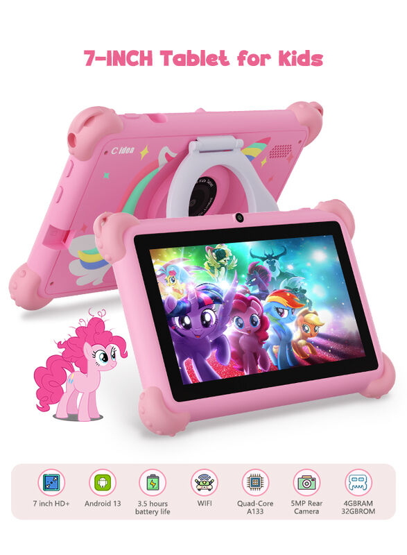 C Idea 7-Inch Kids Tablet, Exquisite Appearance And Built-In Protective Case Resistance And Durability For Kid's Education CM88