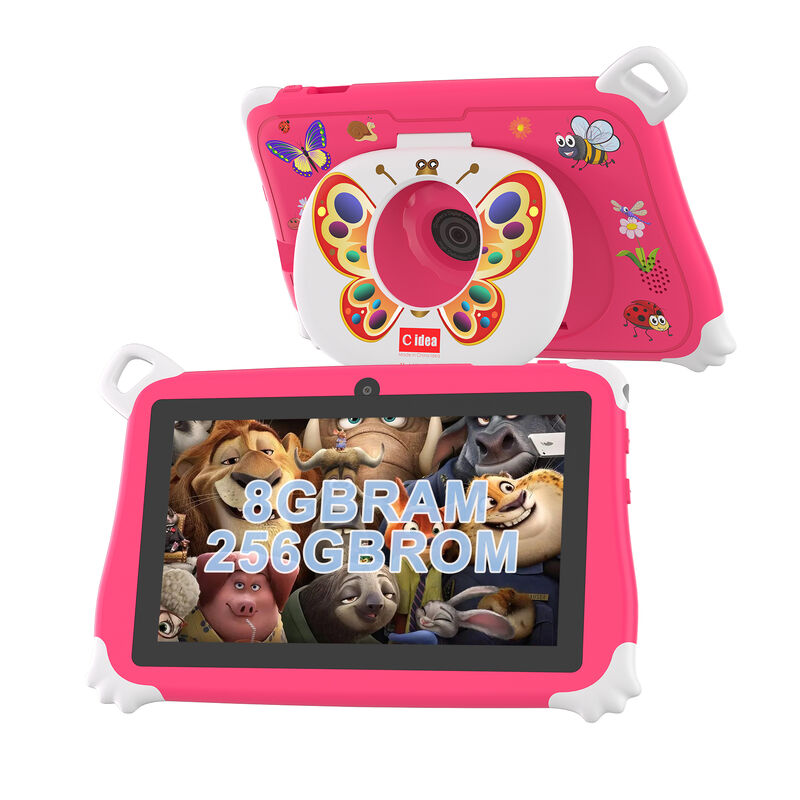 C Idea New Kids Tablet PC 7 Inch 8GB RAM 256GB ROM Android 16 Wi-Fi Drop Resistant Educational Use (CM86-Pink)