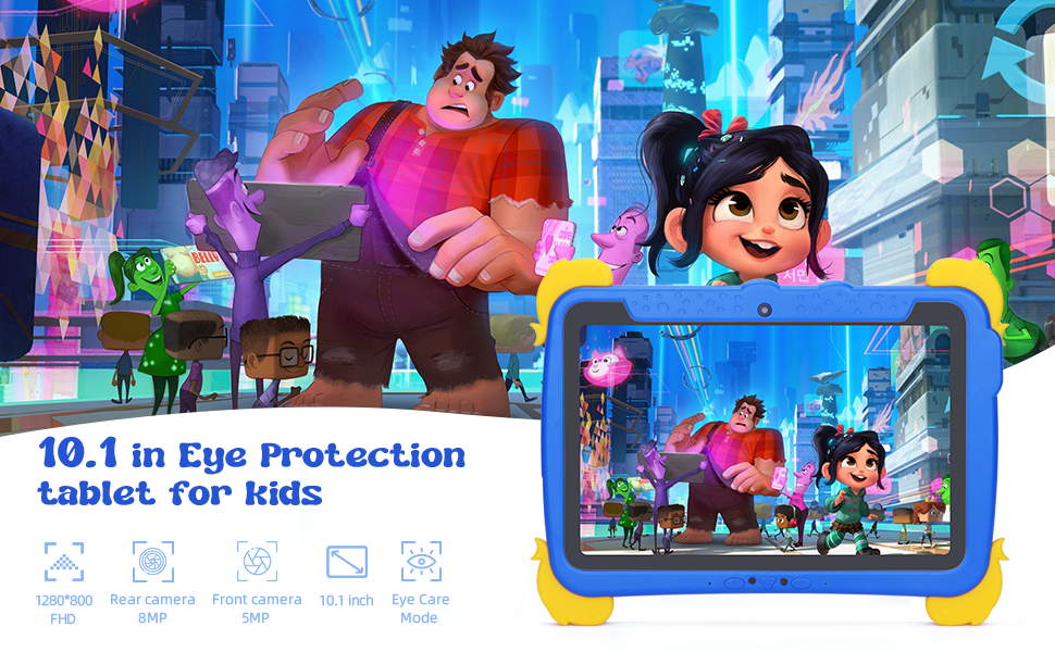 C idea 10.1 inch Kids Tablet PC With Case Eyes Protection ips HD Screen Pre-Install IWAWA P1150