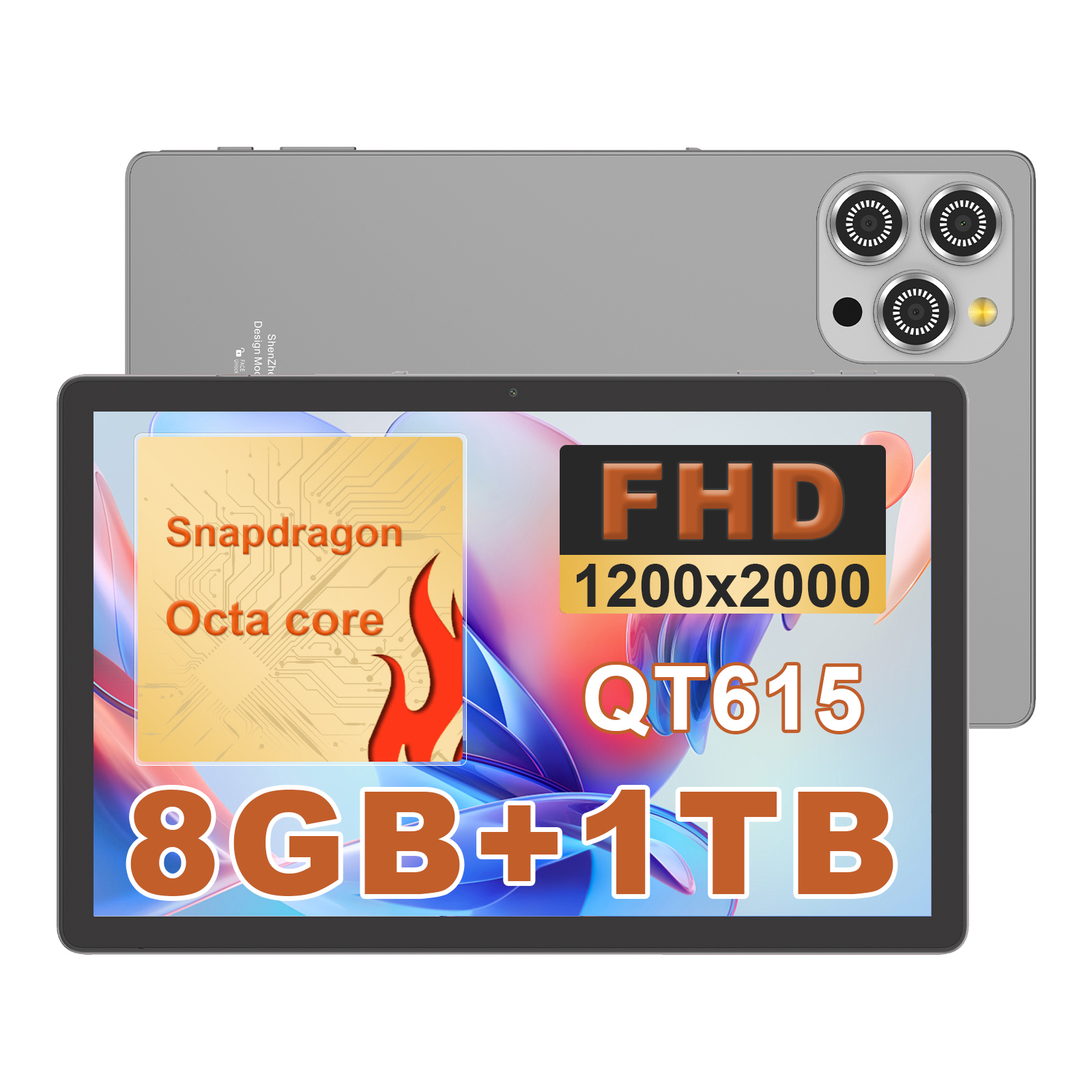 C idea 10.36 inch Android 15 Tablet 8GB RAM 1TB ROM Model CM10016 PLUS gray